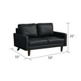 thumbnail image 6 of Maklaine Faux Leather Loveseat Modern Sofa for Living Room/Office-Black, 6 of 9