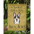 thumbnail image 3 of Carolines Treasures BB1503GF Tricolor Corgi Spoiled Dog Lives Here Flag Garden Size, 3 of 3