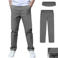 thumbnail image 4 of Boy Uniform Pants Fit Stretch Pants With Pockets Straight Pants Boys Gray Uniform Pants Back To School Clothes For Boys Clothes For Boys 12-13 Years, 4 of 5