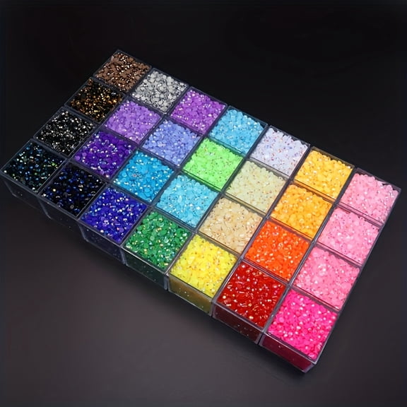 24999pcs 3mm Flatback Jelly Gems, 28 Colors Round Resin Rhinestones for DIY Nail Art, Shoes Clothing Phone Case Decoration, Odorless Sparkling Craft Accessories
