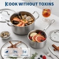 thumbnail image 3 of Garvee 10-Piece Tri-Ply Stainless Steel Cookware Set with Lids – Even Heat Distribution, PFOA-Free, Induction Compatible &amp; Oven-Safe – Includes Frying Pans, Saucepans &amp; Sauté Pan, 3 of 8