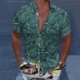 thumbnail image 2 of Camisas Hombre Manga Corta Hombres Casual Manga corta Primavera Verano Turndown Neck 3D Impreso Camisas Moda Top Blusa Camisas (Green, XXL), 2 of 4
