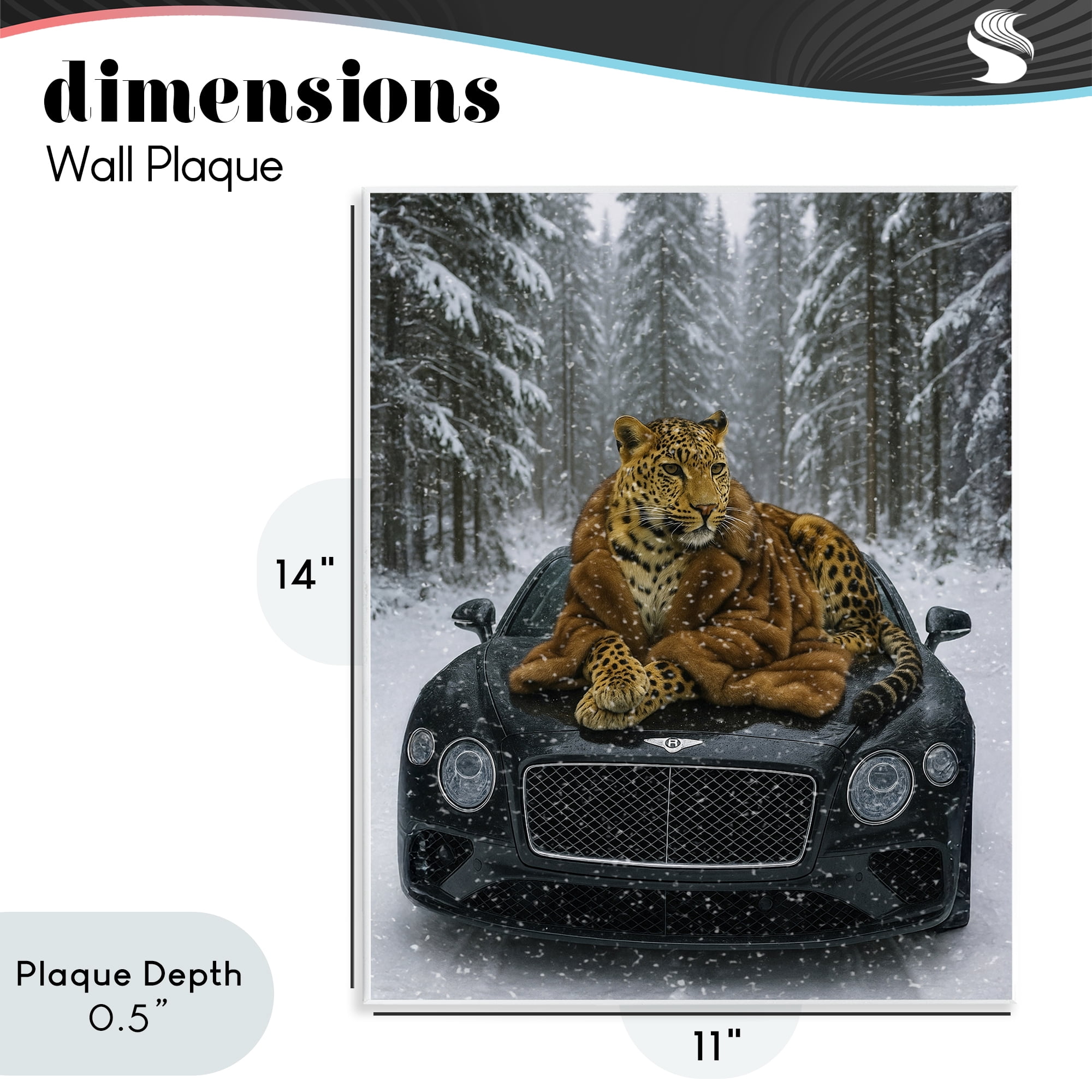 Stupell Industries Luxurious Leopard Winter Woods Wall Plaque Art, design by Grotto Studios