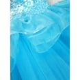 thumbnail image 6 of YONGHS Girls Shiny Sequins Sleeveless Ballet Leotard Tutu Dress Skirt Ballerina Princess Costume Blue 12, 6 of 7