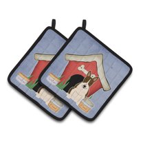 Carolines Treasures BB2890PTHD Dog House Collection Bull Terrier Dark Brindle Pair of Pot Holders , 7.5HX7.5W,