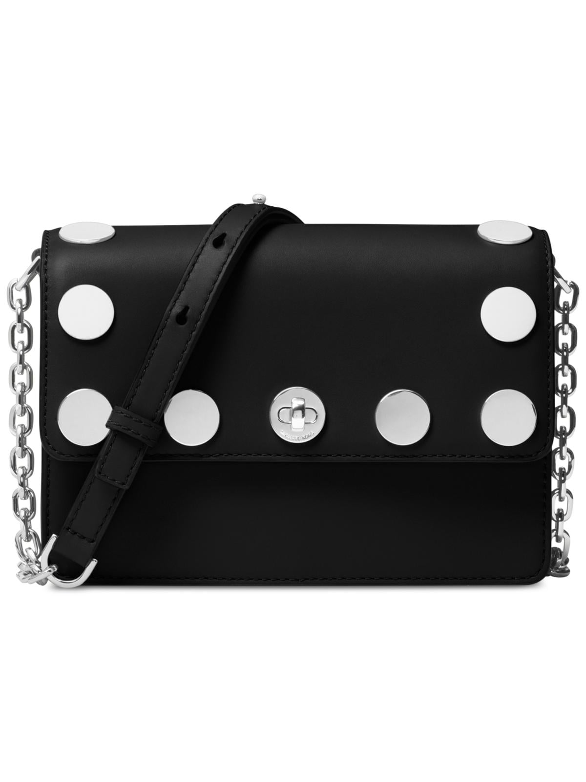 MICHAEL Michael Kors Womens Rivington Natalie Leather Studded Crossbody  Handbag 