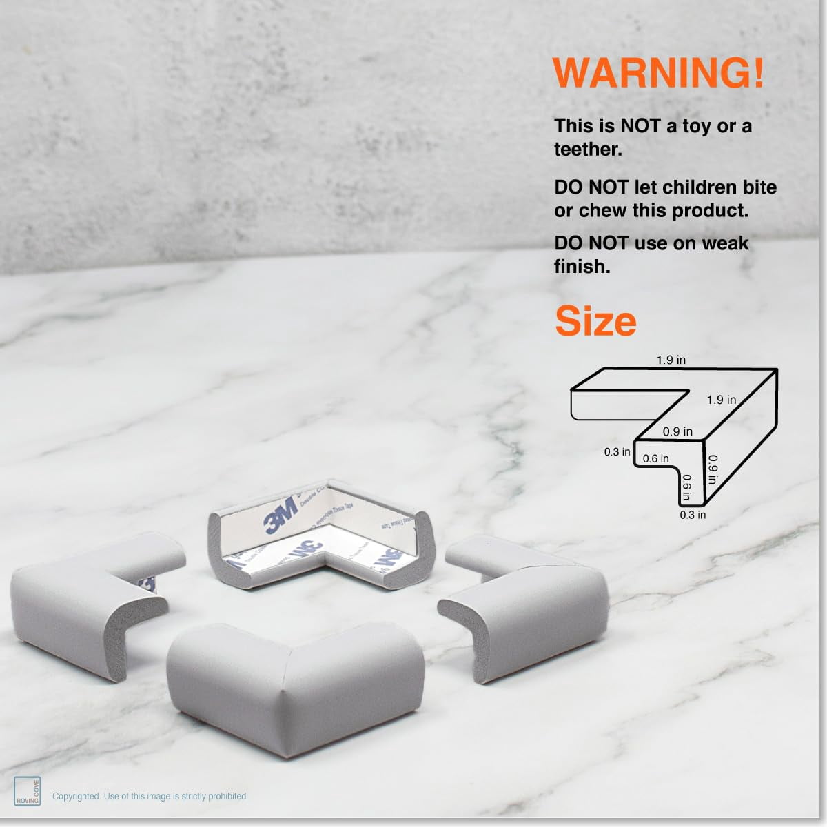 CATPAN HeftyFit Edge Corner Protector Baby Proofing (Large 15ft Edge 4 Corners), Heavy-Duty, Soft NBR Rubber Foam, Furniture Fireplace Safety Bumper Guard, 3M Adhesive, Oyster White (Oyster White)
