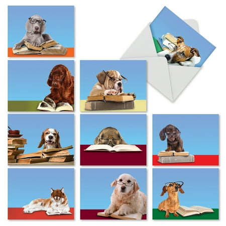 M3967 Reading Eye Dogs: 10 Assorted Blank Note Cards with Envelopes, The Best Card (Best Card Making App)