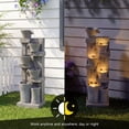 thumbnail image 2 of 49.6 Inch 5-Tier Cascading Water Fountain, Freestanding Stone Textured Column Waterfall with Warm LED Lights, UV Weather Resistant, Low Noise Relaxing Zen Decor for Garden, Patio, Backyard & Porch, 2 of 8