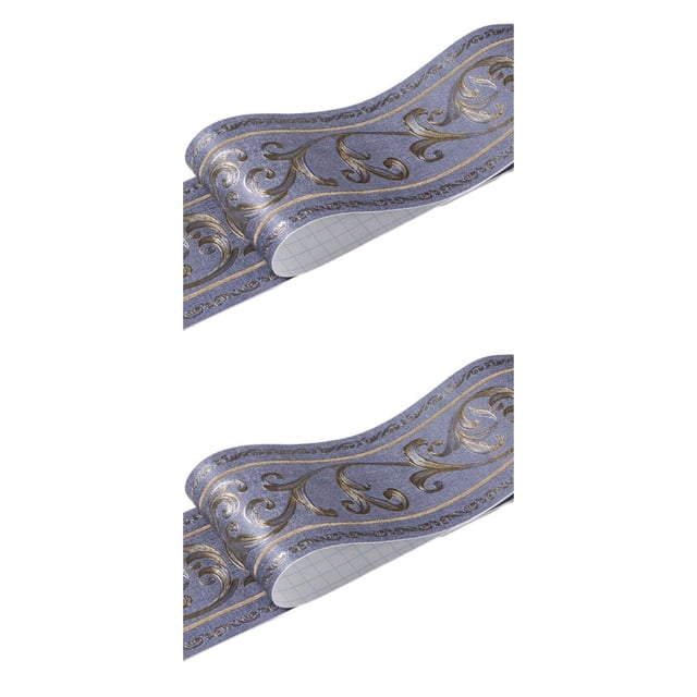 Billuyoard Línea de rodapié autoadhesiva veteada de de PVC para superficies lisas Flor de vid azul segura, resistente y confiable Flor de vid azul 2Conjunto