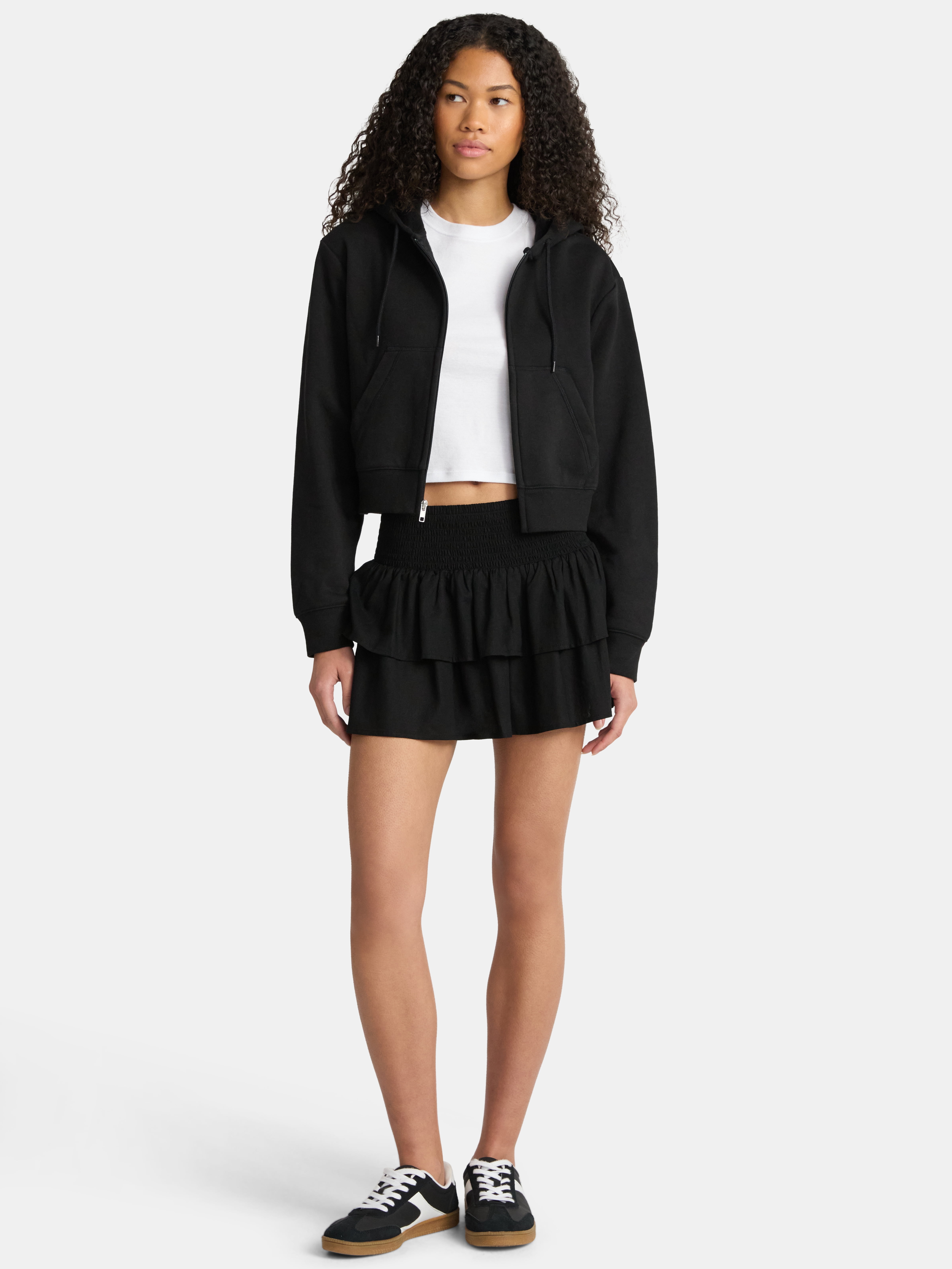 No Boundaries Tiered Mini Skirt, Women's