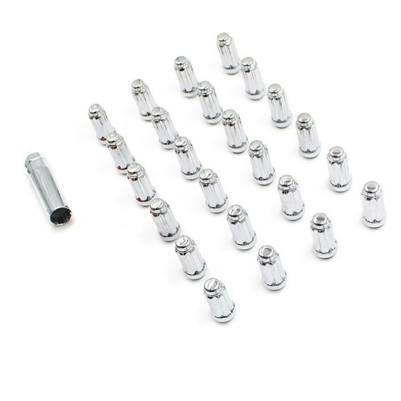 Wheel Accessories Parts Set Of 24 Chrome 14X1.5 Lug Nuts For Truck Spline Bulge