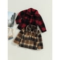 thumbnail image 7 of Toddler Baby Boy Girl Winter Warm Jacket Fuzzy Long Sleeve Plaid Print Button Down Coat Outwear, 7 of 7