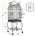 thumbnail image 5 of Alden Design Metal Rolling Bird Cage with 2 Feeders and 2 Wooden Perches, Black, 5 of 10