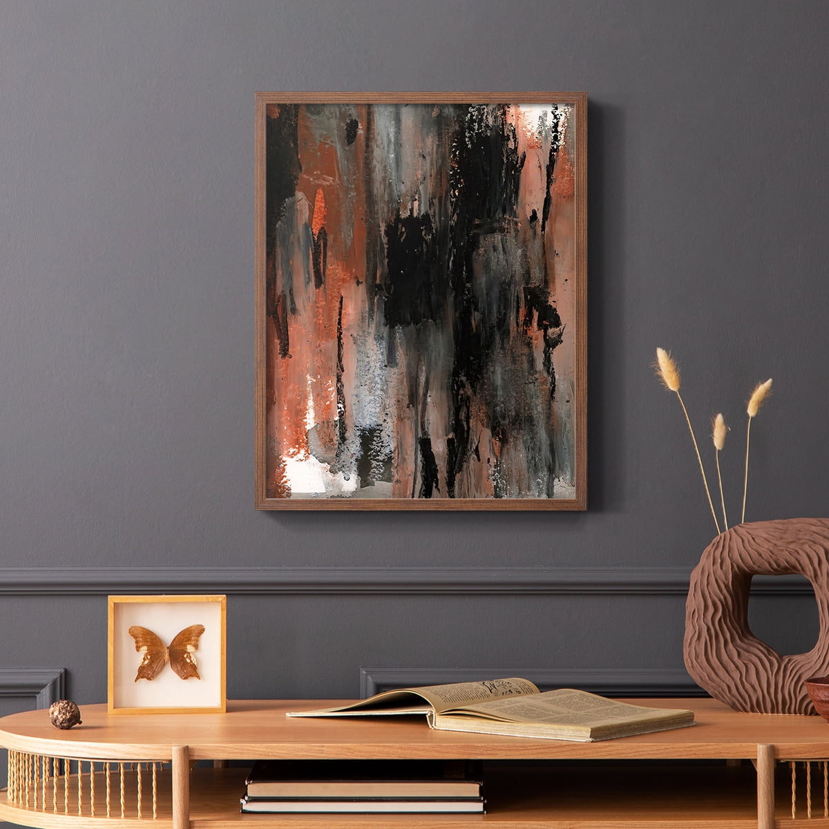 Loft Pastel VIII Framed Print in Brown Solid Wood Framed Print No Nail Hanging