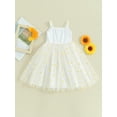 thumbnail image 2 of Bagilaanoe Toddler Baby Girl Summer Dress Daisy Print Ruffle Sleeveless A-line Princess Dresses 6M 9M 12M 18M 24M 3T 4T Kid Patchwork Tulle Skirt, 2 of 9