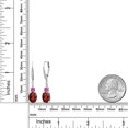 thumbnail image 2 of Gem Stone King 925 Sterling Silver Red Garnet and Pink Moissanite Dangle Earrings for Women with Lab Grown Diamond (4.74 Cttw, Oval 9X7MM), 2 of 3