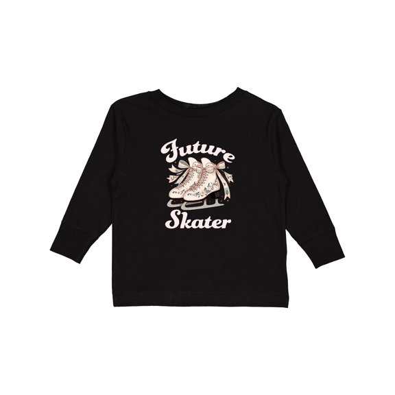 Inktastic Ice Skating Future Skater Girls Long Sleeve Toddler T-Shirt