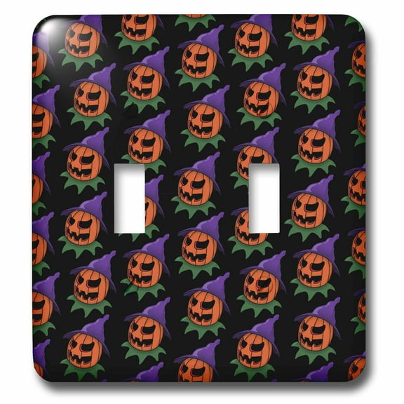 3dRose, PATTERN halloween jack o lantern 2, double toggle switch