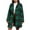 Green, variant on TKLPEHG Fleece Jacket Women Plaid Flannel Button Up Shacket Jacket Long Sleeve Outerwear Comfy Warm Winter Coats Loose Fit (Gray,S)