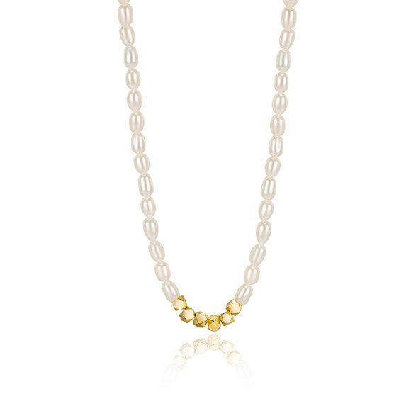 nipocaio Korean Baroque natural freshwater pearl broken silver necklace S925 sterling silver light luxury niche design clavicle chain female