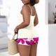 thumbnail image 4 of Trajes de baño Amzcrzy Tankini para mujer, traje de baño mujer de gran tamaño, informal, de color sólido, camiseta sin mangas dividida con cojín en el pecho, conjunto de traje de baño rosa fuerte, XL, 4 of 6