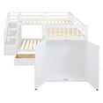 thumbnail image 6 of Bellemave L Shaped Triple Bunk Bed with Stairs, Wood Twin Over Full Bunk Bed with Desk and Wardrobe, Bunk Beds Frame with 3 Storage Drawers for 3 Teens（White）, 6 of 9