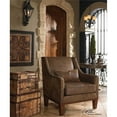 thumbnail image 4 of Maklaine 19" Transitional Fabric & Wood Arm Chair with Nailheads in Brown, 4 of 6