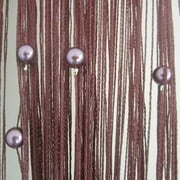 ZiDeTang Pearl Beaded String Door Curtain Tassel Room Divider Thread Panel