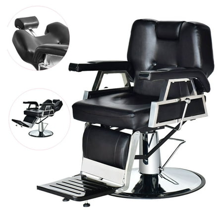 Equipment Hydraulic Styling Chairs - Zimtown Hydraulic Reclining Barber Chair Equipment, for Shampoo Salon Hair Styling Beauty Spa, with Footrest, Height Adjustable 4