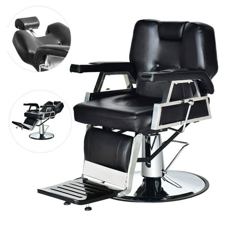 Zimtown Hydraulic Reclining Barber Chair Equipment, for Shampoo Salon Hair Styling Beauty Spa, with Footrest, Height Adjustable