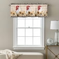 thumbnail image 3 of Farmhouse Valance Curtain Vintage Farm Chicken Sunflowers Black Plaid Wooden Window Valances Rod Pocket Short Curtains Window Treatments for Kitchen Bedroom Bathroom Laundry 56" x 16", 3 of 9