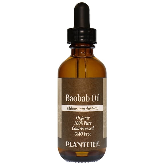 Plantlife Baobab Carrier Oil - Cold Pressed, Non-GMO, and Gluten Free Carrier Oils - for Skin, Hair, and Personal Care - 2 oz