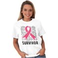 thumbnail image 3 of Survivor Breast Cancer Pink Ribbon Women's Graphic T Shirt Tees Brisco Brands S, 3 of 5