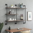 thumbnail image 1 of HGH Étagère Industrielle en Tuyau Étagère de Rangement Échelle en Bois Rustique Moderne 3 Niveaux Design Mural Rétro DIY (47.2 Po), 1 of 7