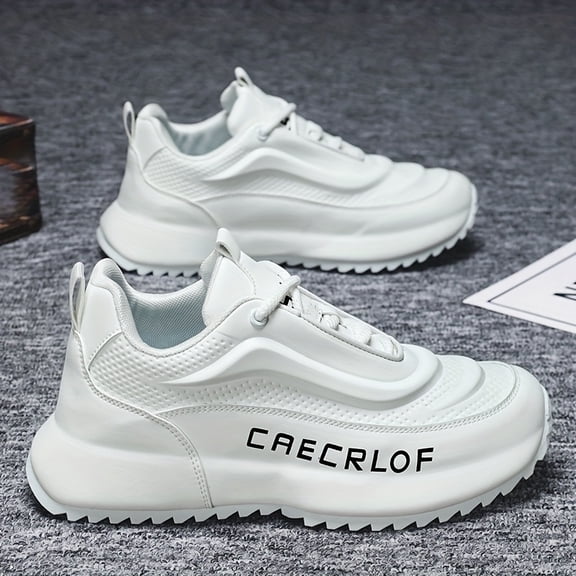 Men's Casual Lace-Up Basketball Shoes, Classic White and Blue Contrast Sneakers, Offering a Breathable, Lightweight, and Comfortable Feel with Shock Absorption and Wear Resistance