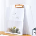 thumbnail image 1 of Portable Clipboard, Standard A4 Letter Size, Accessories File Board Clip Writing Board Clip File Folders for Homework A4 Paper Document Memo Transparent RoseGold, 1 of 7