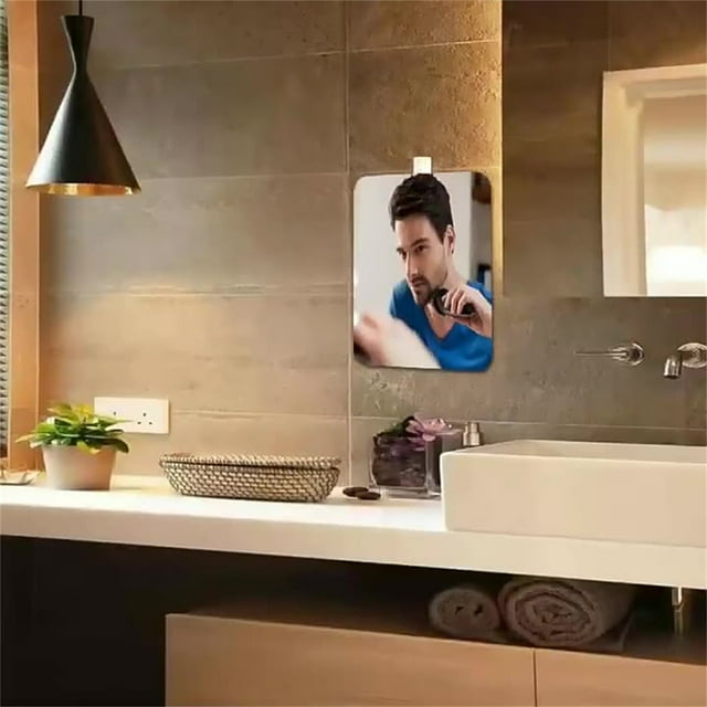 Meitianfacai Shower Mirror Fogless For Shaving Medium Mirror For Wall Hanging Frameless Portable Travel Camping Mirrors Shatterproof Handheld Locker Shave