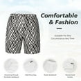 thumbnail image 3 of Balery Black White Stripes Mens Swim Trunks Swim Shorts for Men Quick Dry Inseam Beach Shorts with Compression Liner Pocket-X-Large, 3 of 9