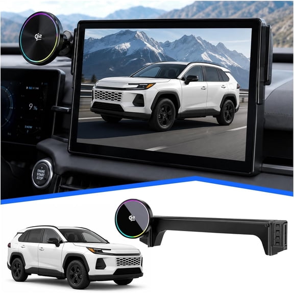 Custom Fit Qi2.2 25W Magnetic Wireless Car Charger Mount for 2026 Toyota RAV4 (10.5in) [Upgraded Cooling Fan Fast Charging Phone Holder],For MagSafe Compatible,Dashboard Phone Mount,Car Accessories