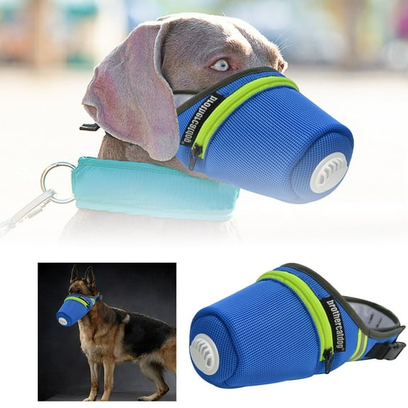 Dog Respirator Mask Set of 1, Breathable Adjustable Dog Face Mask with Air Filter, Reusable Protective Muzzle for Smoke, Dust & Air Pollution, Fits Small Medium Large Dogs