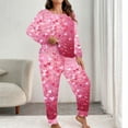 thumbnail image 7 of yievot Women's Valentines Pajama Sets Plus Size Long Sleeve Pjs Heart Printed Sleepwear Loungewear, 7 of 7