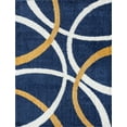 thumbnail image 2 of Uptown Shag Contemporary Shag Thick Navy and Gold Indoor Area Rug, 6.7' x 9', 2 of 7