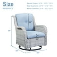 thumbnail image 6 of POCASSY Wicker Rocking Chair Swivel Chairs - 2 Piece Oversized Rocker Patio Accent Chairs Set Rattan Rocking Chair for Outdoor Porch Deck Garden Backyard (Light Gray/Baby Blue), 6 of 9