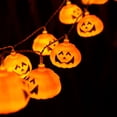 thumbnail image 2 of Mistaha Horror Pumpkin Halloween String Lights 10FT 20LEDs Spooky Pumpkin Decorative Hanging Lights Waterproof LED, 2 of 8