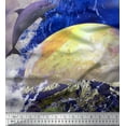 thumbnail image 3 of Soimoi Rayon Fabric Sea & Flying Bird Panel Print Fabric by The Yard 56 Inch Wide, 3 of 3