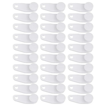 Yammee 30/60Pcs Curtain Accessories Pack White Traverses Rod Slides Curtain Track Gliders Hooks for Window Shower Drapery