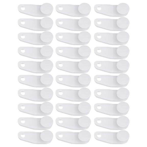 Yammee 30/60Pcs Curtain Accessories Pack White Traverses Rod Slides Curtain Track Gliders Hooks for Window Shower Drapery