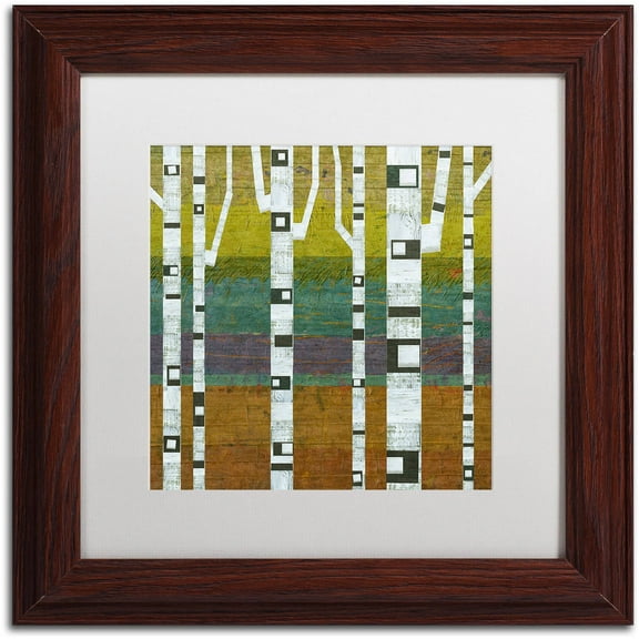 Trademark Fine Art "Birches 2.0" Canvas Art by Michelle Calkins, White Matte, Wood Frame