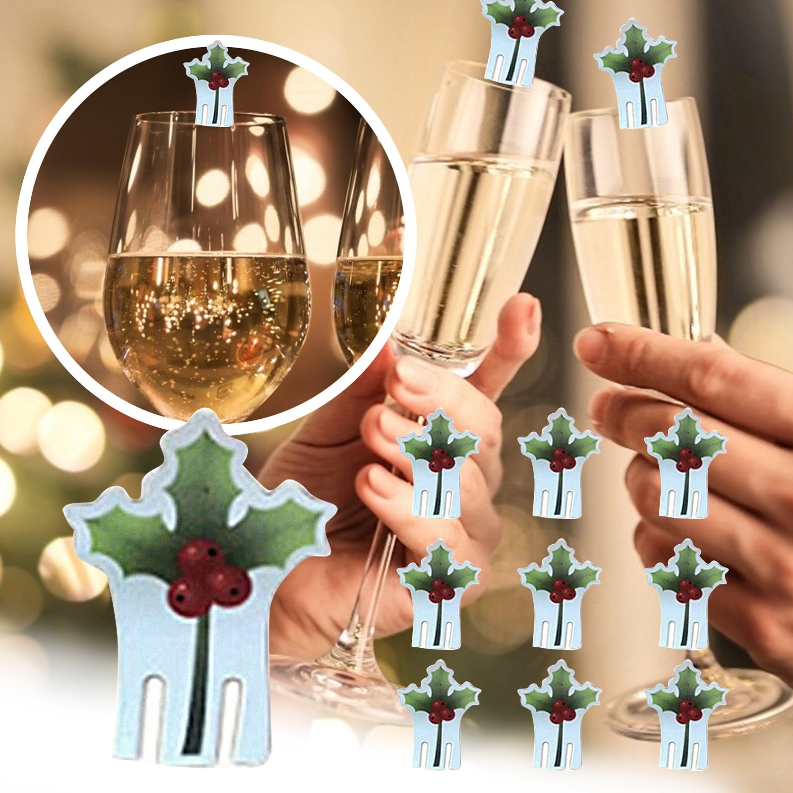 8x Merry Christmas Vinyl Decal Sticker Christmas Glass Party Bauble Milk Wine